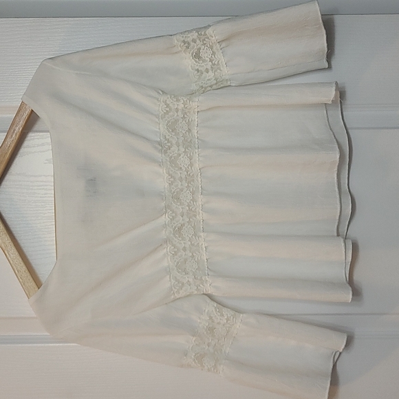 Vintage Y2K Cyber Girl lace and Crepe peasant top hippie boho festival - Picture 3 of 7